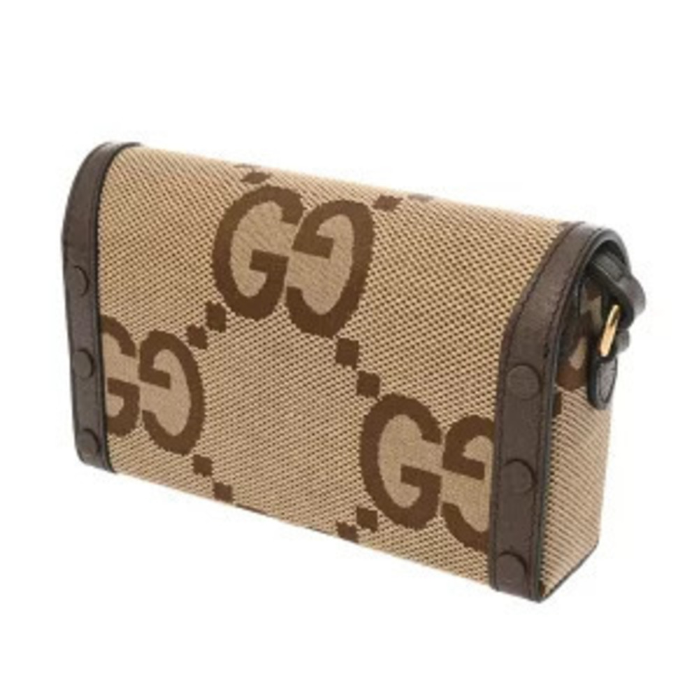 Gucci Beige Canvas Horsebit Leather Bag Tan Shoulder Camel Brown - Picture 1 of 9